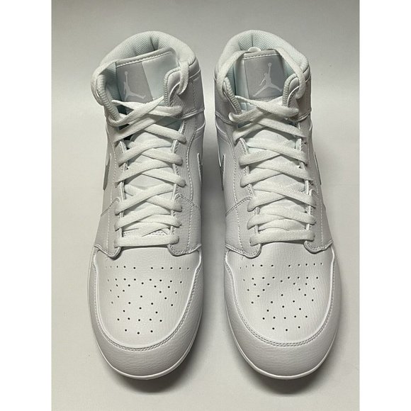 Nike Air Jordan 1 Mid TD White Gray Football Cleats FJ6805-101 Men’s Size 14 US main image 7